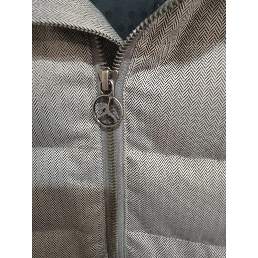 Jordan‎ Brand Nike Men's XL Grey Goose Down Puffer Vest Herringbone 424087-059